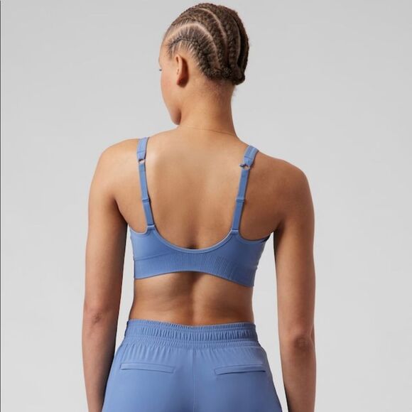 NWT  Athleta Embrace Bra A-C Cottage Blue Extra Large - Picture 2 of 8